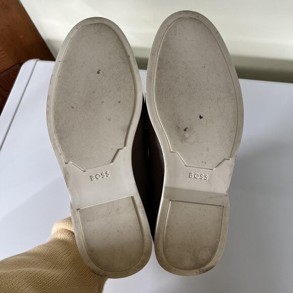 BOSS Chukka Ankle Boots Mens Size 8 EU 41 Brown Leather Moc Toe Lace Up 50536227 - Picture 9 of 10